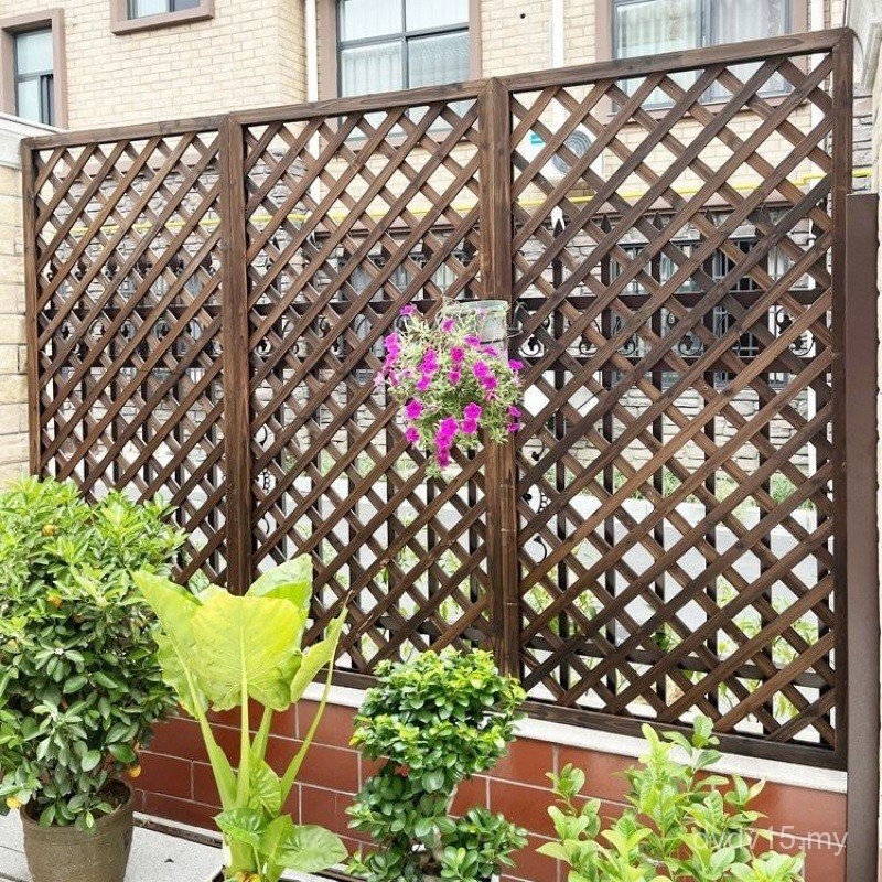 Fence Fence Outdoor Preservative Wooden Grid Rattan Climbing Frame ...