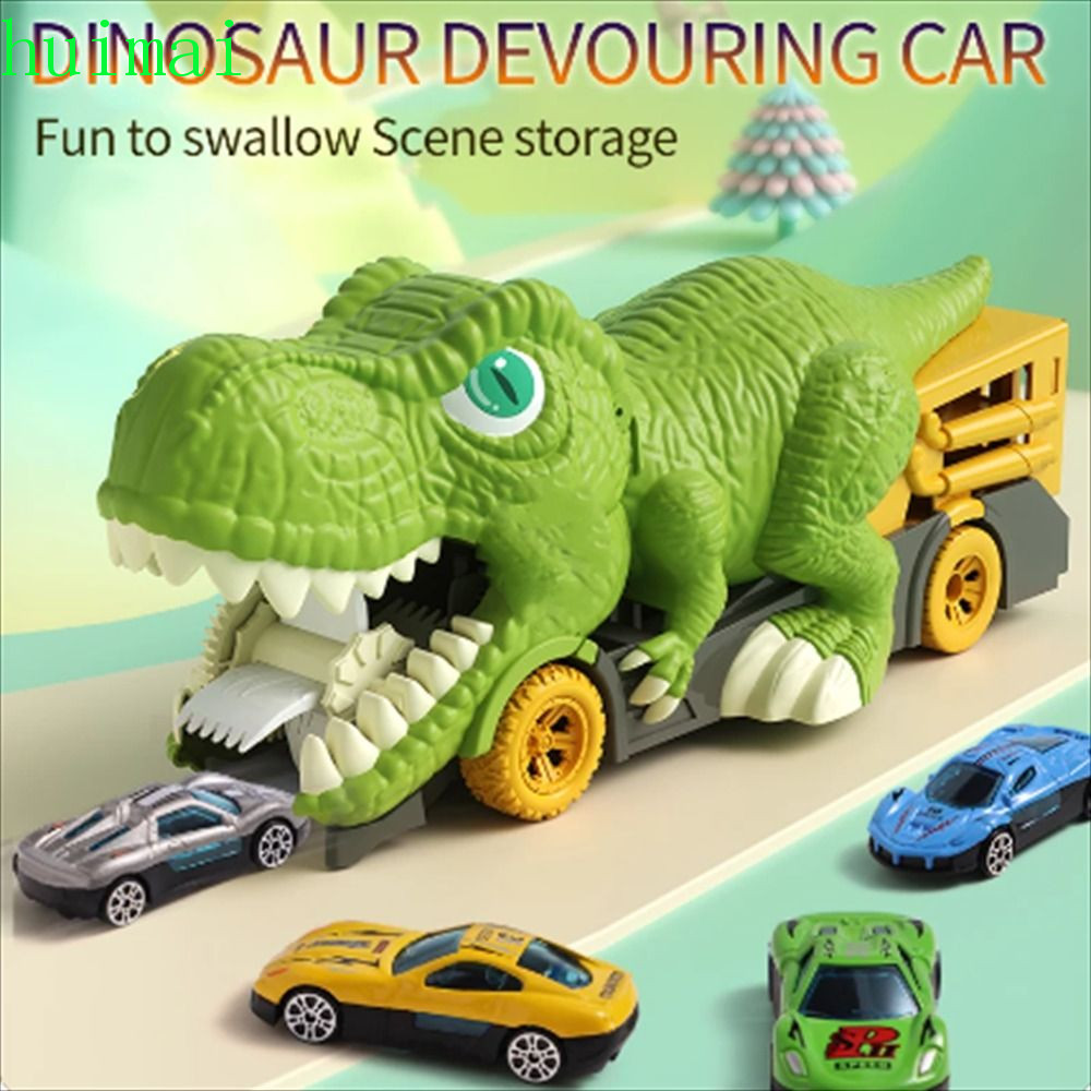 HUIMAI Dinosaur Trucks Toys, Racing Track Vehicle Game Dinosaur ...