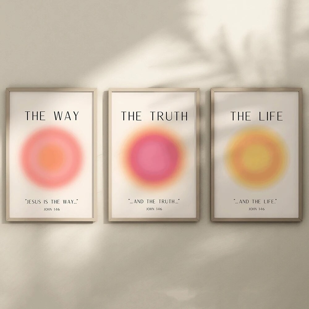 Colourful Grainy Gradient Jesus Bible Aura The Way The Truth The Life ...