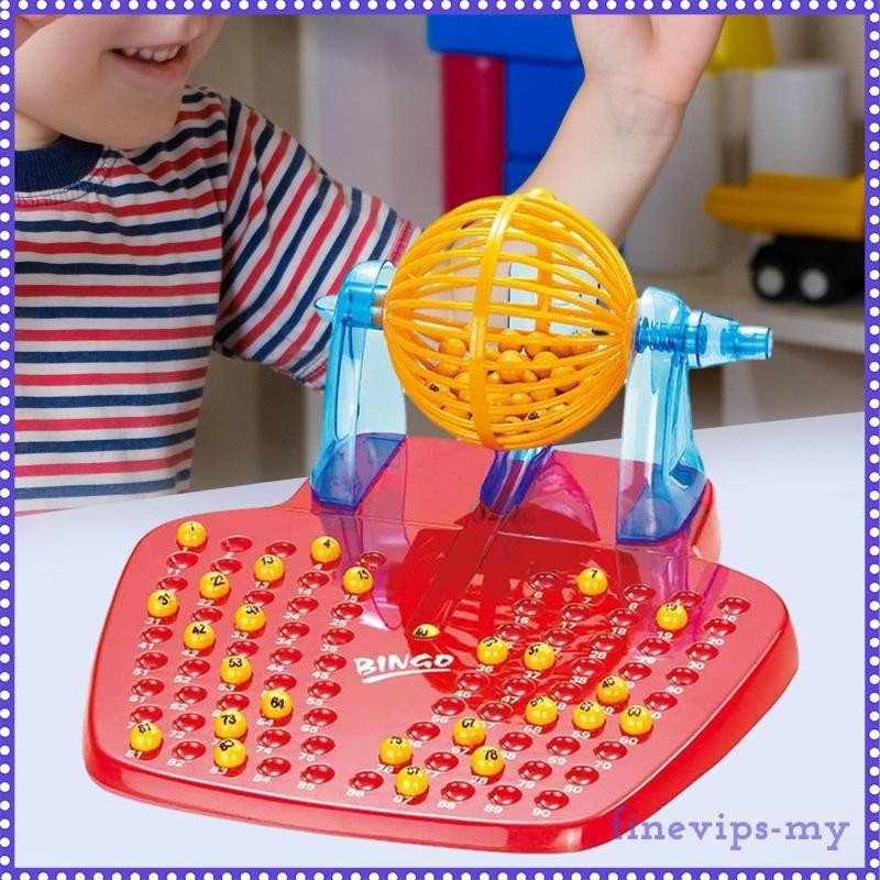 [FinevipsMY] Bingo Lotto Game Portable Bingo Chips Bingo Machine Toy