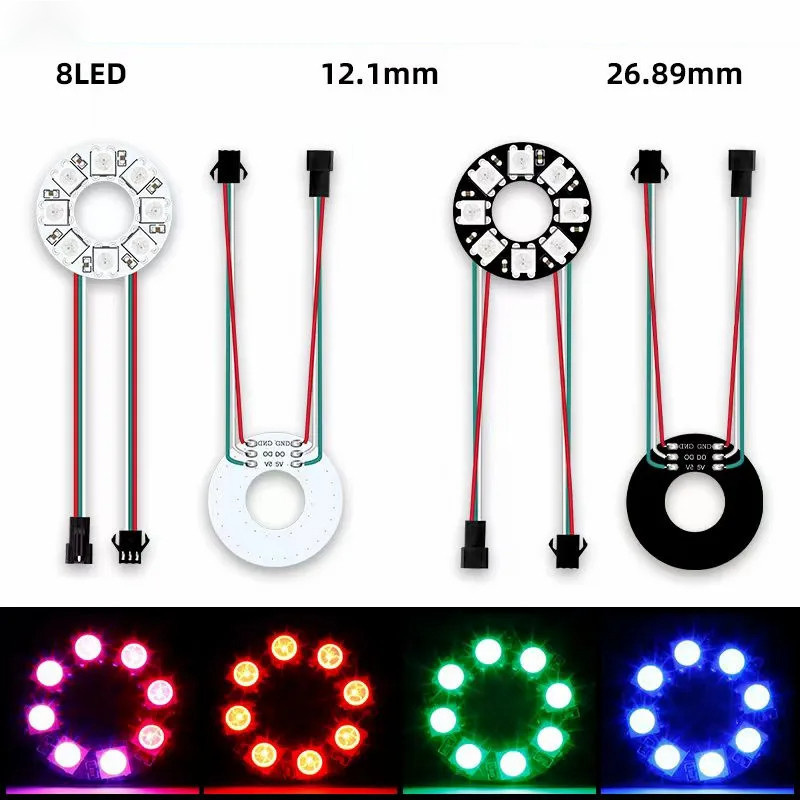 DC5V WS2812B LED Ring Lamp Addressable Pixel Light Full Color SMD 5050 ...