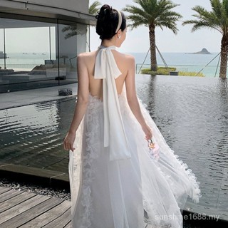 Beauty Back Silk Nightgown Sling Lace Embroidery V-neck Nightdress