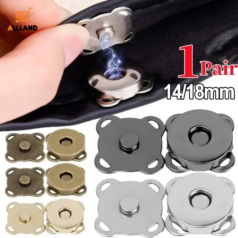 1 Pair Magnetic Snap Metal Invisible Button Luggage Fasteners Lock ...