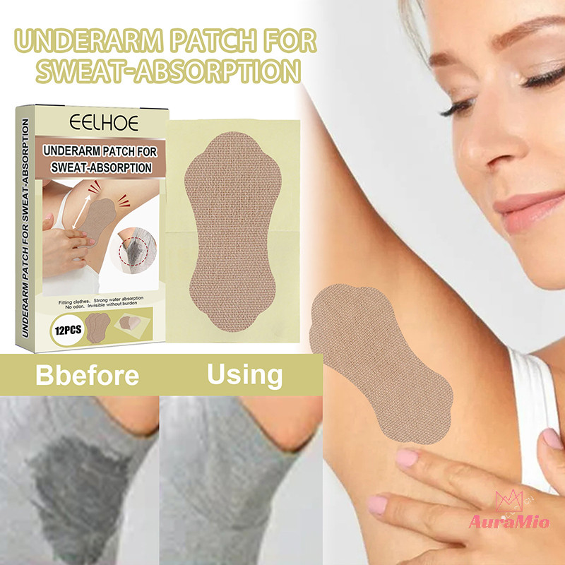 [AuraMio] 12Pcs Underarm Sweat Pads Armpit Sweat Patches For Women And ...