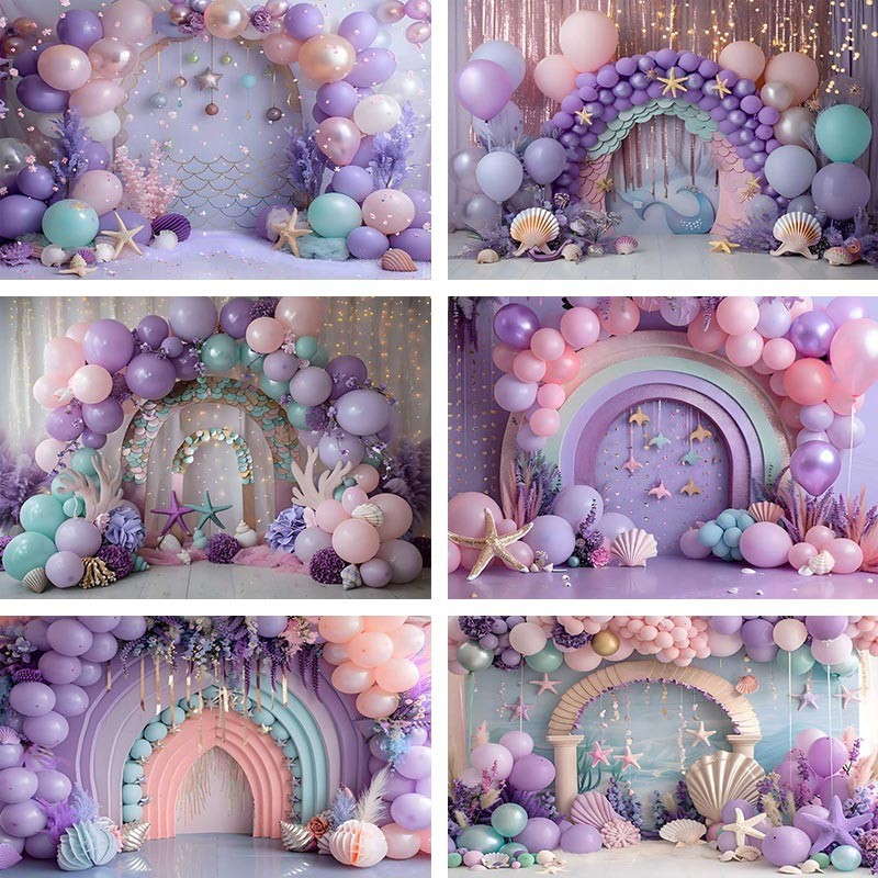 Princess Mermaid Under The Sea Backdrop Kids Children Boy Girl Cake ...
