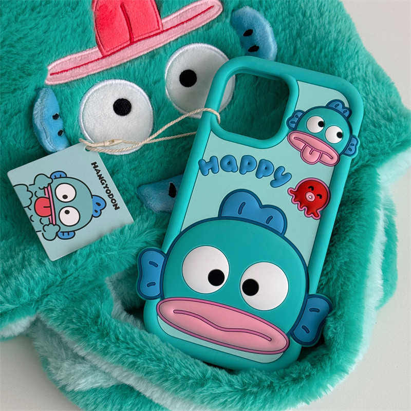 Sanrio Hangyodon3D Cute Silicone Case Compatible For iPhone 15 Pro Max 14  13 12 11 Couple Shockproof Soft Phone Cover | Shopee Malaysia
