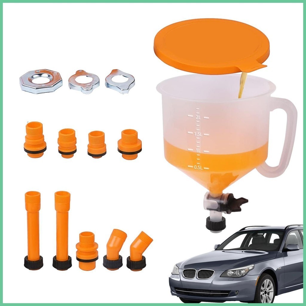 Coolant Funnel Kit Auto Coolant Flush Kit 15 Piece Set NoSpill Funnel