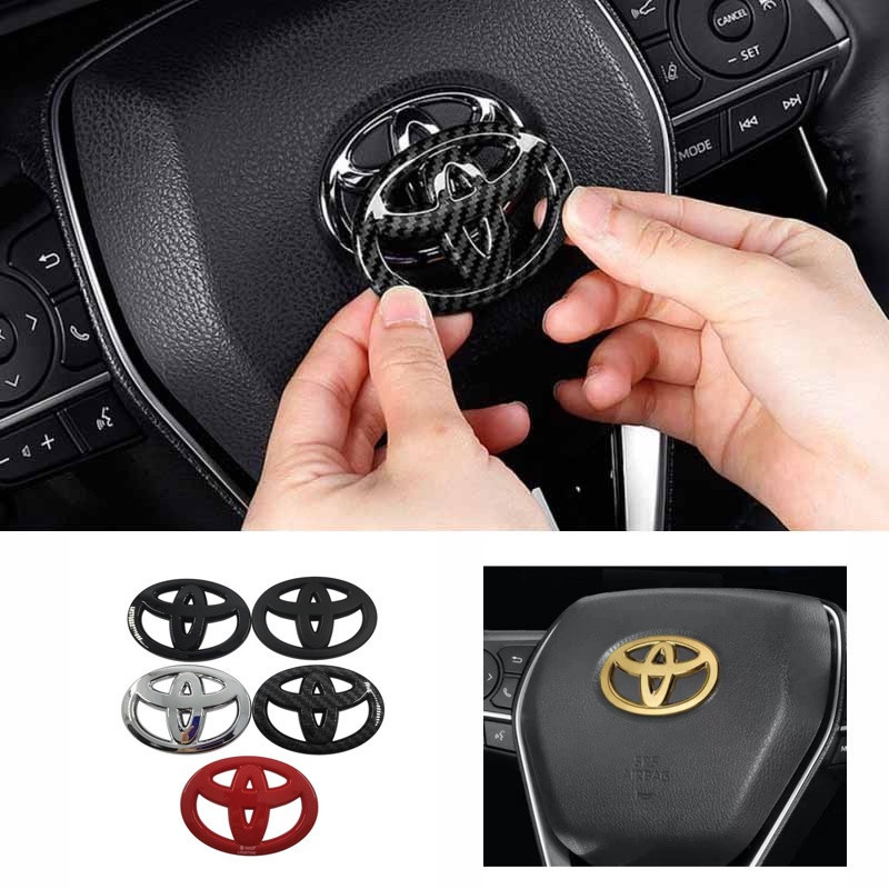 FTU 1 x ABS TOYOTA Steering Wheel Logo Emblem Sticker For TOYOTA VIOS ...
