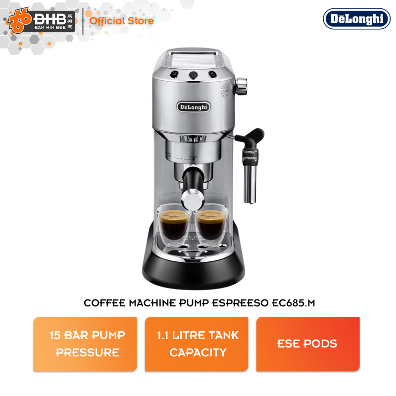 Delonghi EC685.M Dedica Manual Pump Driven Coffee Machine Metal with ...