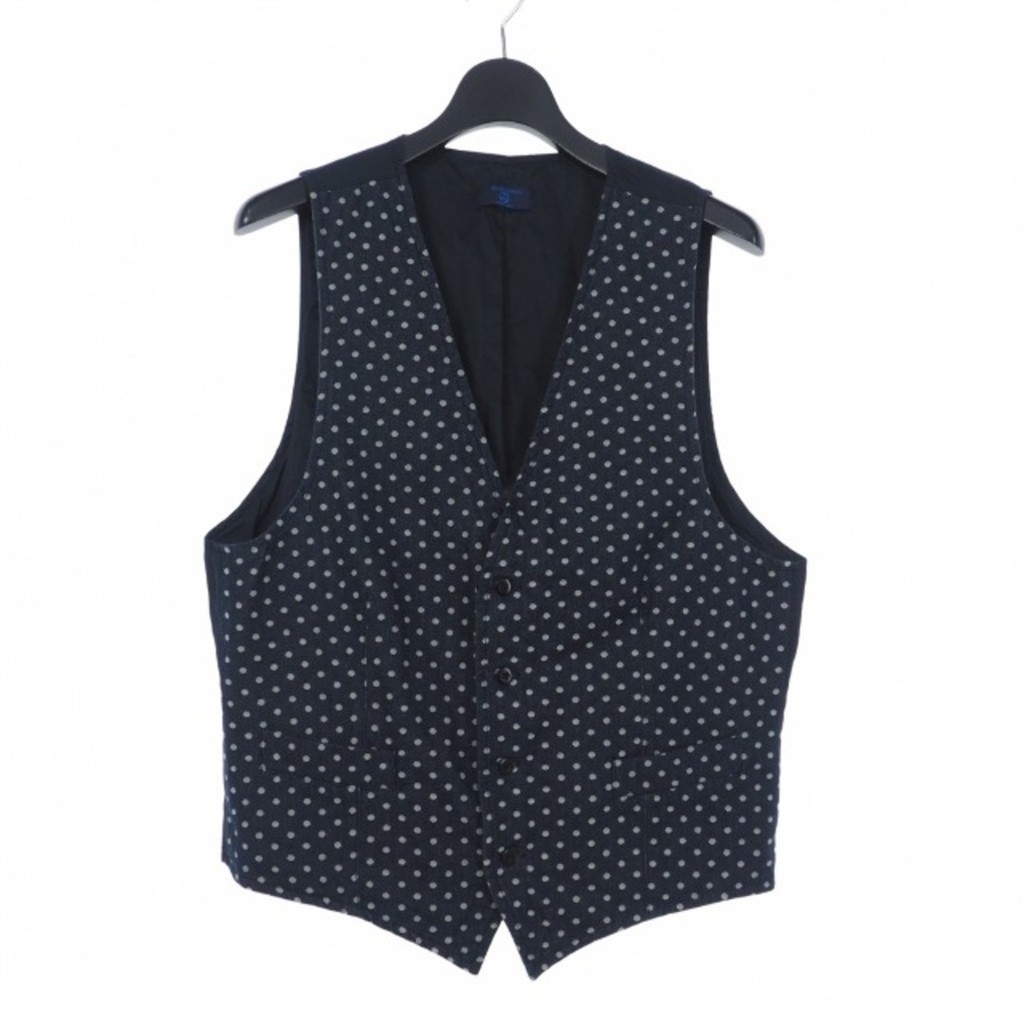 Momotaro Jeans Dot Dungaree Vest Gilet M Indigo Direct from Japan