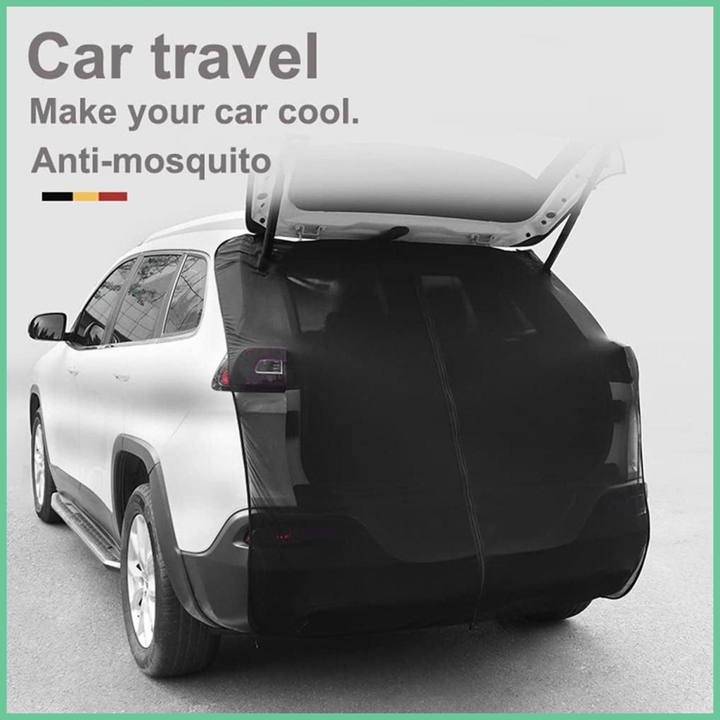 Car Tailgate Door Magnetic Screen Mesh For SUV Trunk, Camping Net Screens For Car Tent, Closed With Double Ended Zipper, Protection B U G S And UV Net, Breathable Mesh Cover (Extra Large), Cargo Nets - View #2