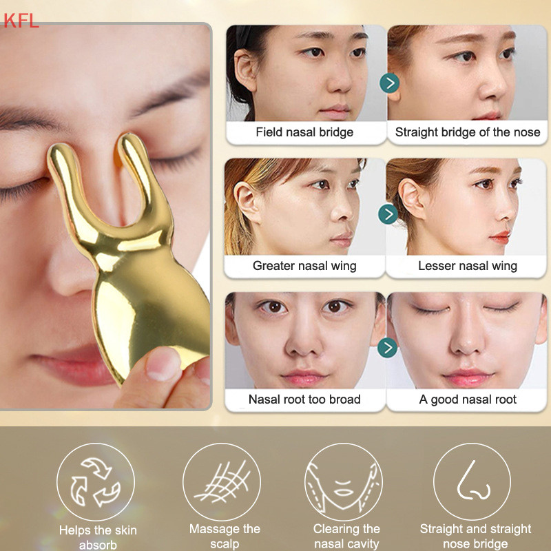 (KFL) Zinc Alloy Nose Guasha Massage Tools Eyes Facial Gua Sha Tool AntiStatic Manual Massager