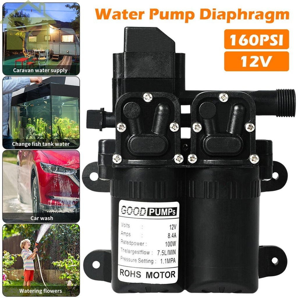 thumbnail image 2 of Micro Diaphragm Pump, 12V 60W Micro Electric Diaphragm Self Priming Pump Water Pump With Pressure Switch For Pumping Water, Welding Gun Cooling 2 of 14