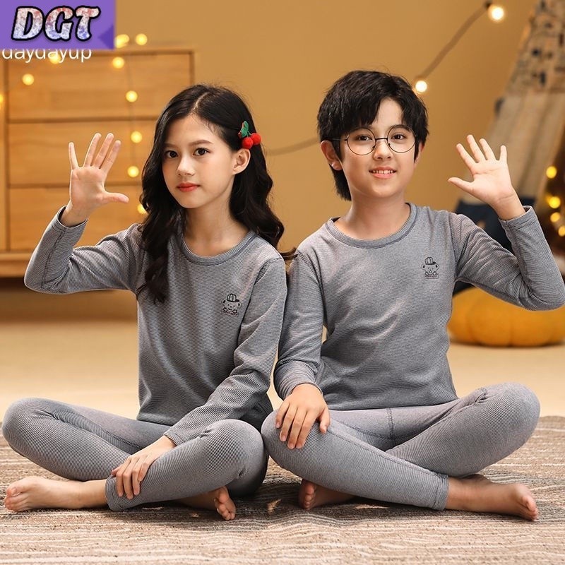 DGT Children's Warm Underwear Set Autumn Winter German Velvet Pajamas ...