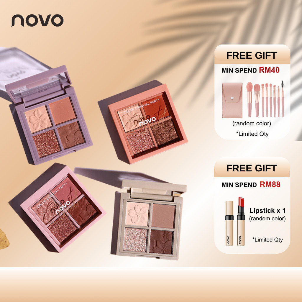 NOVO Sakura 4 Color Eyeshadows Palette Mini Matte Glitter Eyeshadow Miniature Shopee Malaysia