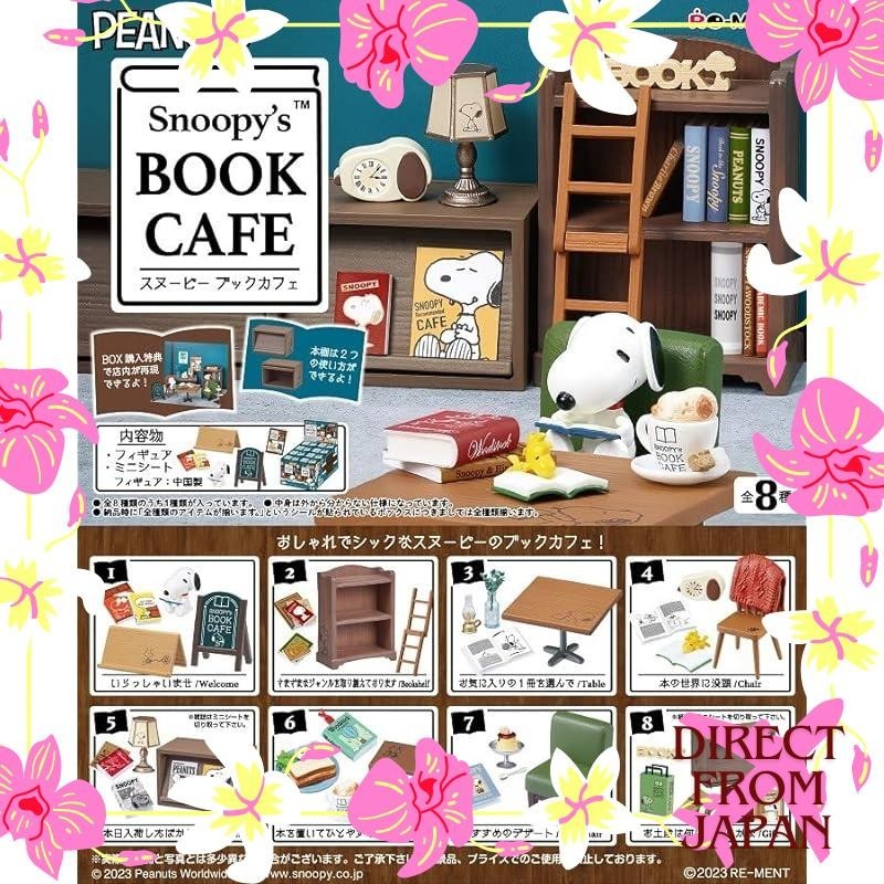 【DIRECT FROM JAPAN】Re-MENT PEANUTS Snoopy's BOOK CAFÉ BOX items, 8 ...