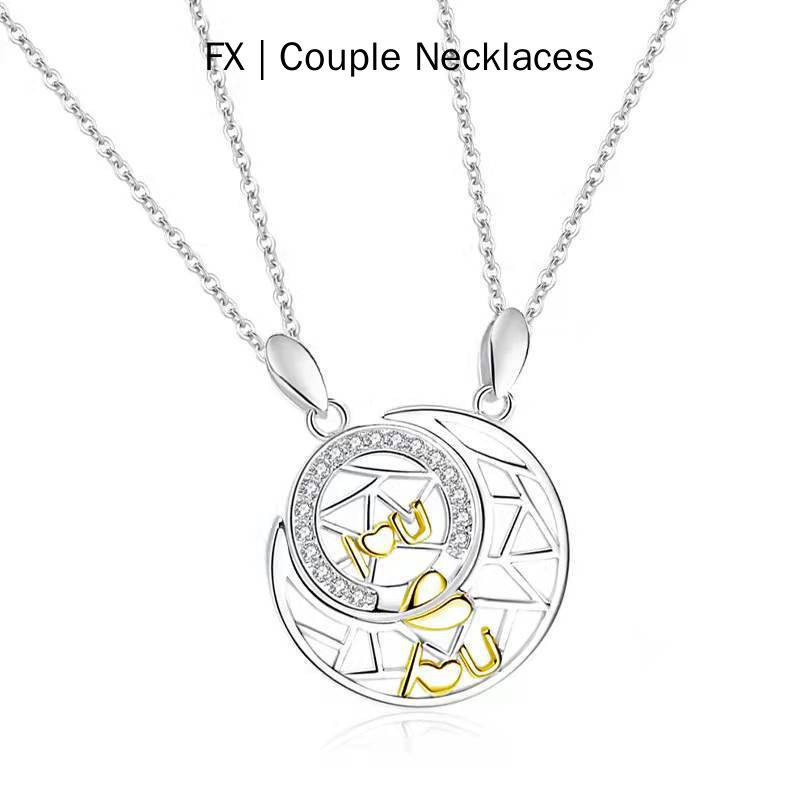 Couple Necklace Sun Moon Pendant Men Women Clavicle Chain | Shopee Malaysia