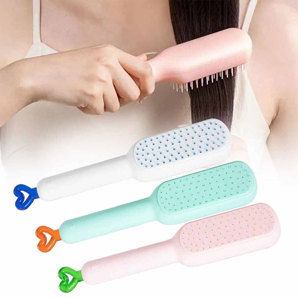 Self-Cleaning Anti-Static Massage Comb Hair Brush, Retractable Bristles ...