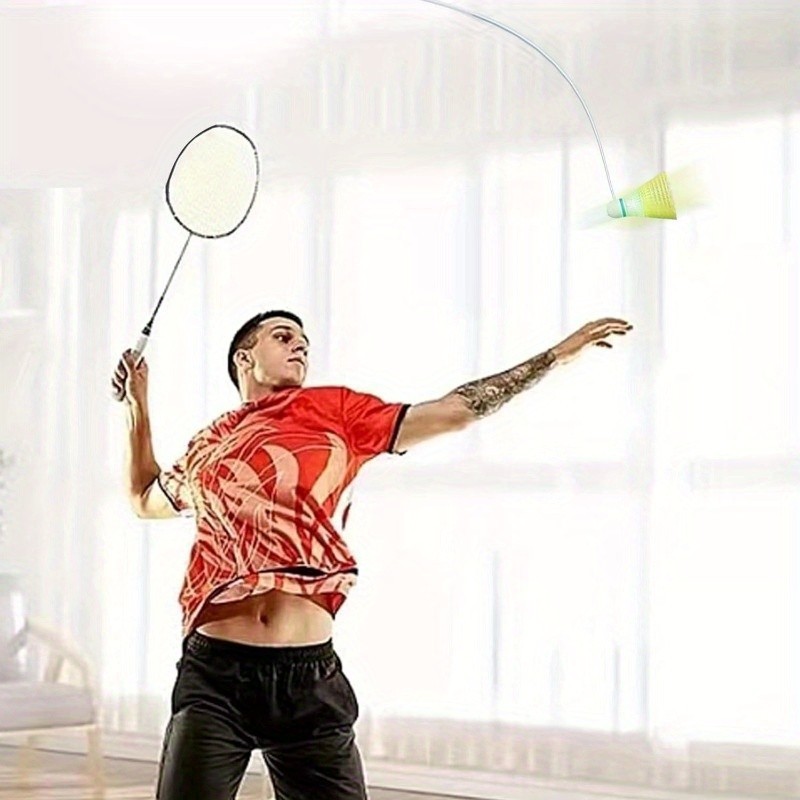 Rebound Badminton Trainer - Verstellbares Einzeltrainingsgerät Für Drinnen & Draußen