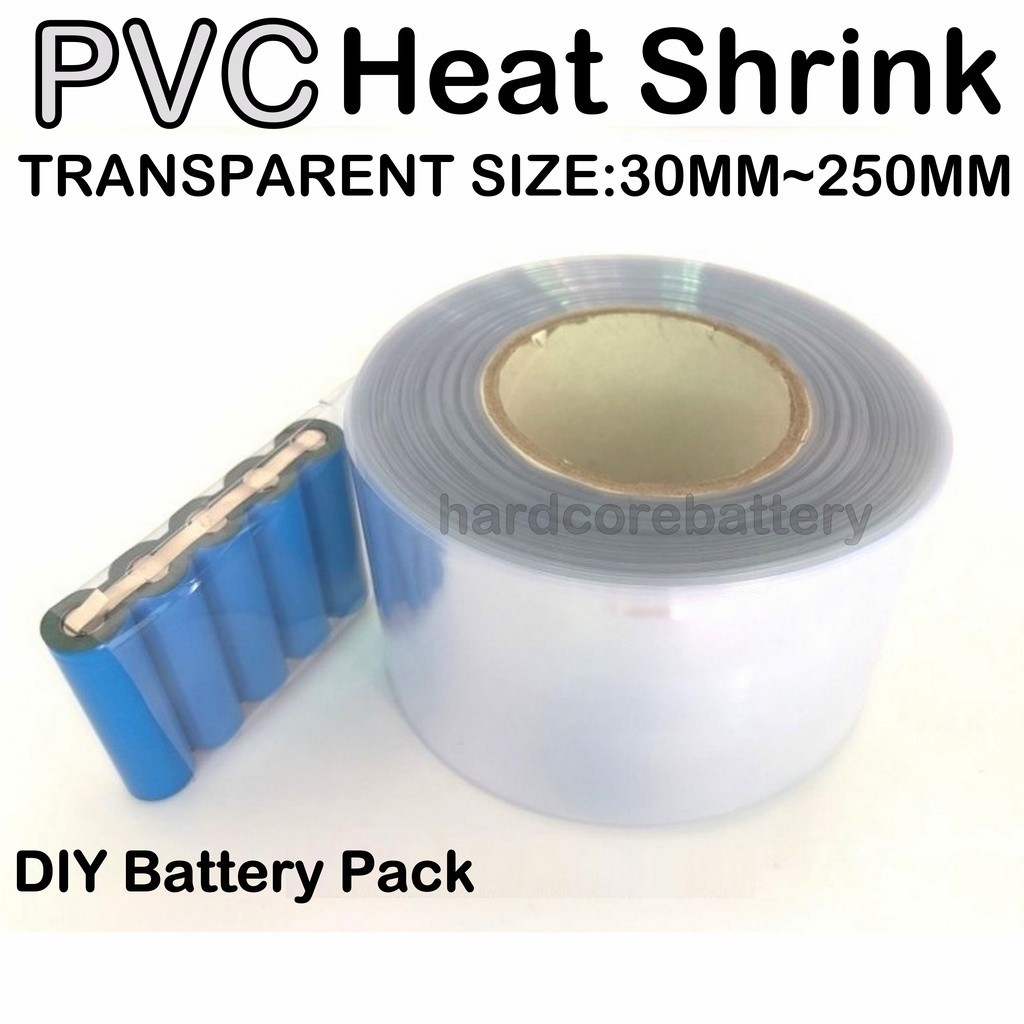 Thick 0.1mm PVC Heat Shrink Tube Wrap Skin For 18650 21700 32650 ...