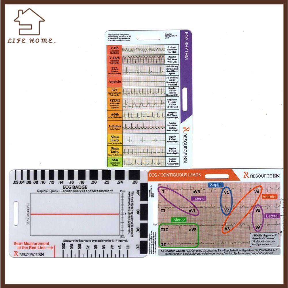 YELGIRL ECG 7 Step Ruler, Horizontal Vertical Plastic EKG Calipers ...