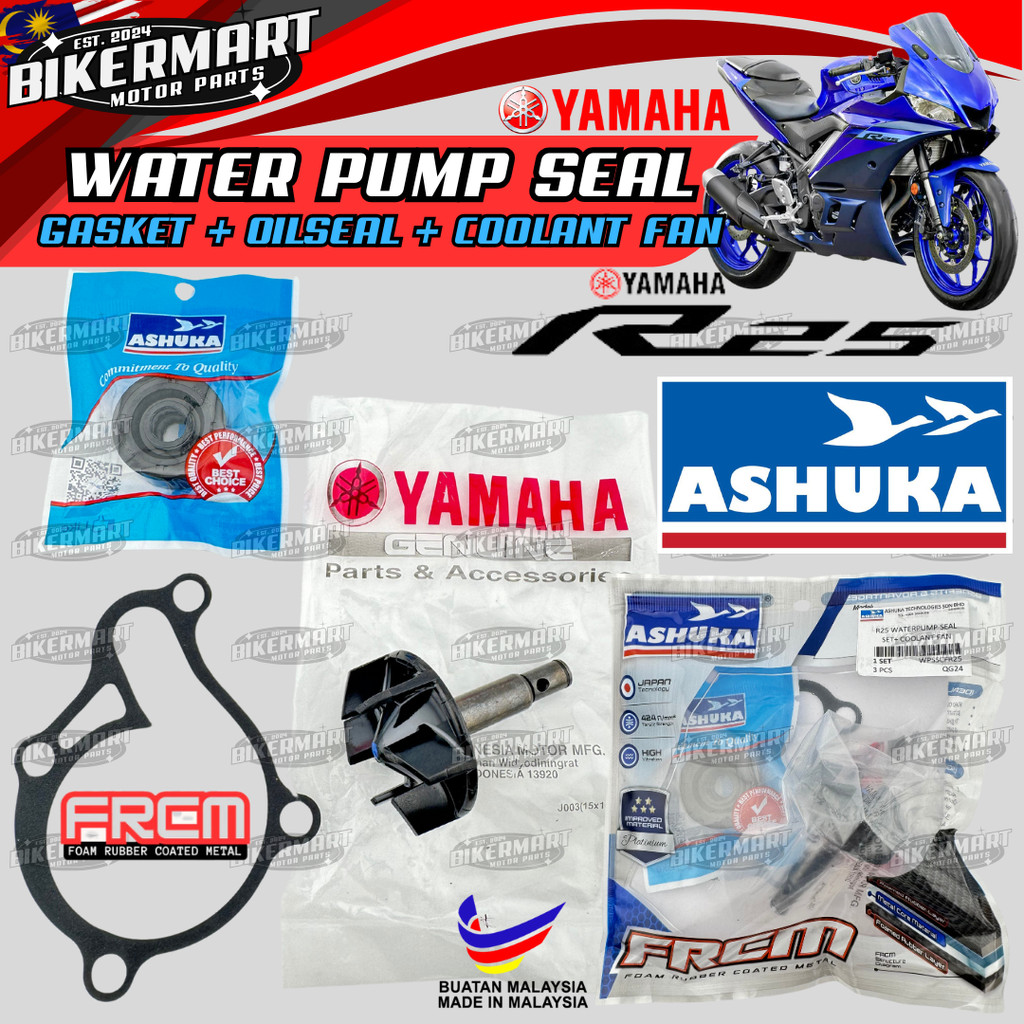 ASHUKA WATER PUMP REPAIR KIT SET OIL SEAL + GASKET FRCM + KIPAS COOLANT ...
