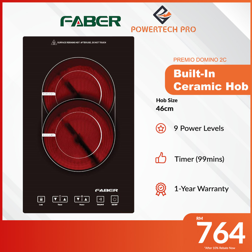 Faber Built-In Hob with Touch Sensor Control Premium Tempered Glass ...