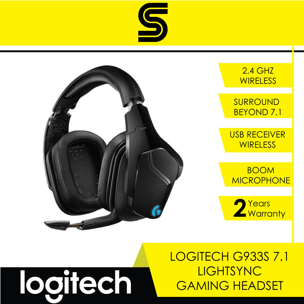 Logitech G933S 7.1 Lightsync Gaming Headset 981-000746 with 2.4 GHz ...