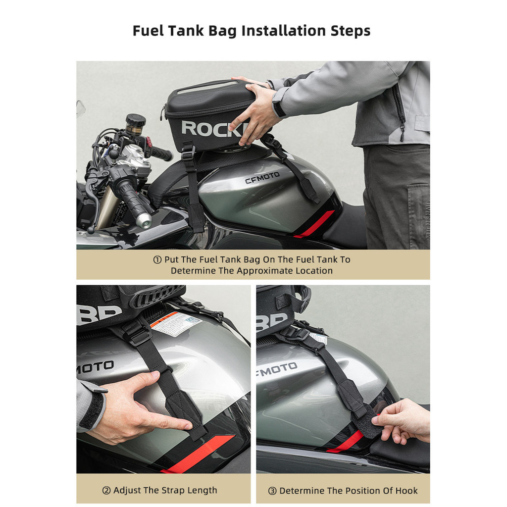 ROCKBROS Motorcycle Tank Bag Waterproof Mobile Phone Bags Hard Shell ...