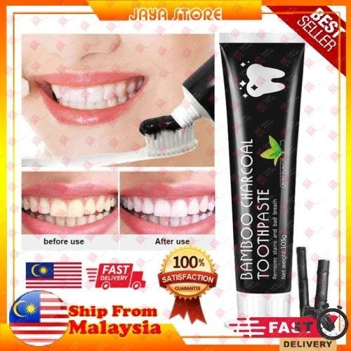 Teeth Whitening Activated Bamboo Charcoal Toothpaste Ubat Gigi Arang ...