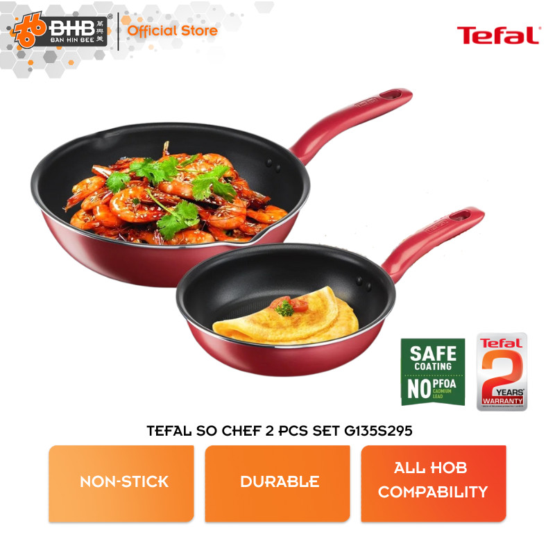 Tefal So Chef 2 Pieces G 135s295 Set Non Stick Ergonomic Handle G135s295 Periuk Shopee Malaysia 8269