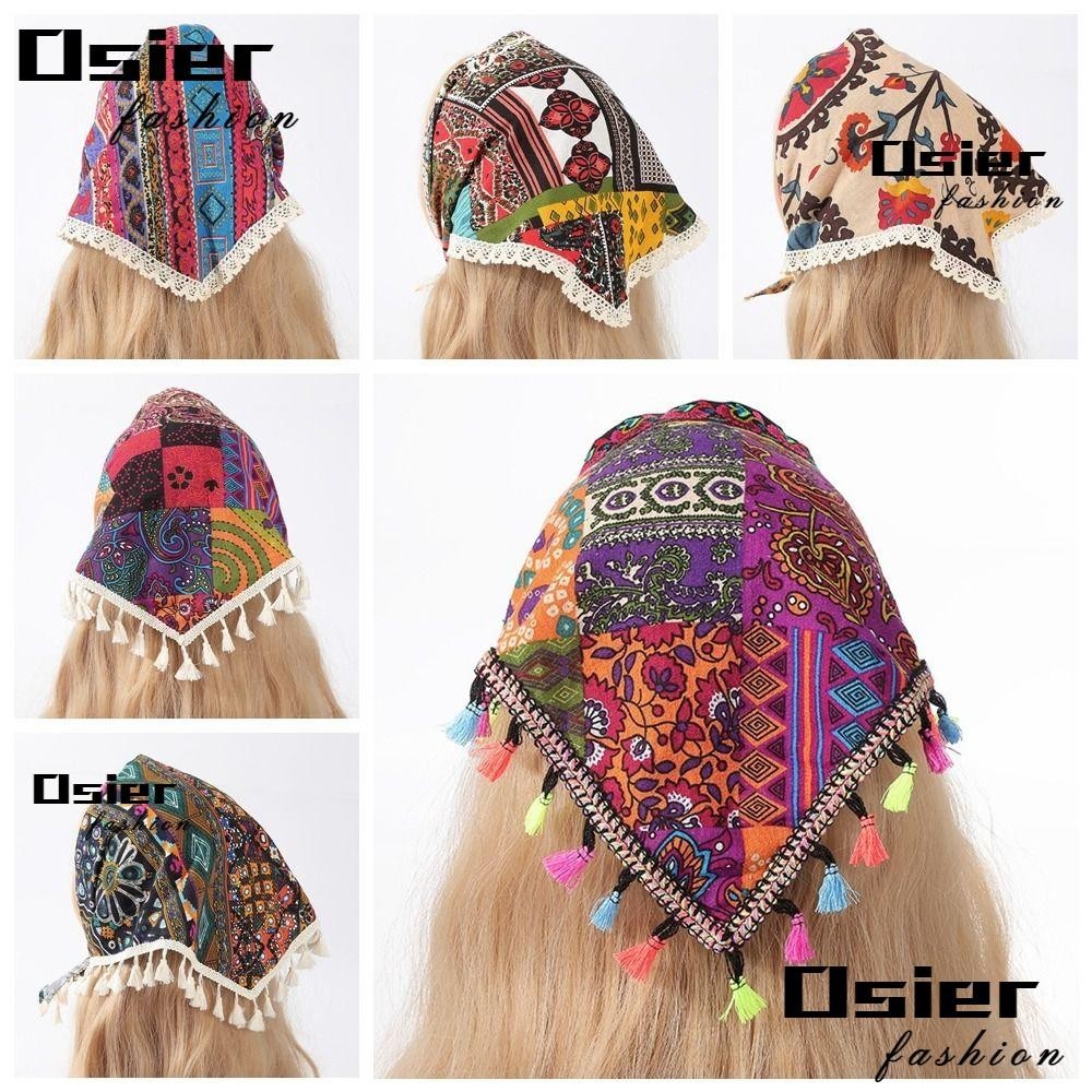 OSIER Totem Lace Triangular Scarf, Ethnic Style Photo Props Turban ...