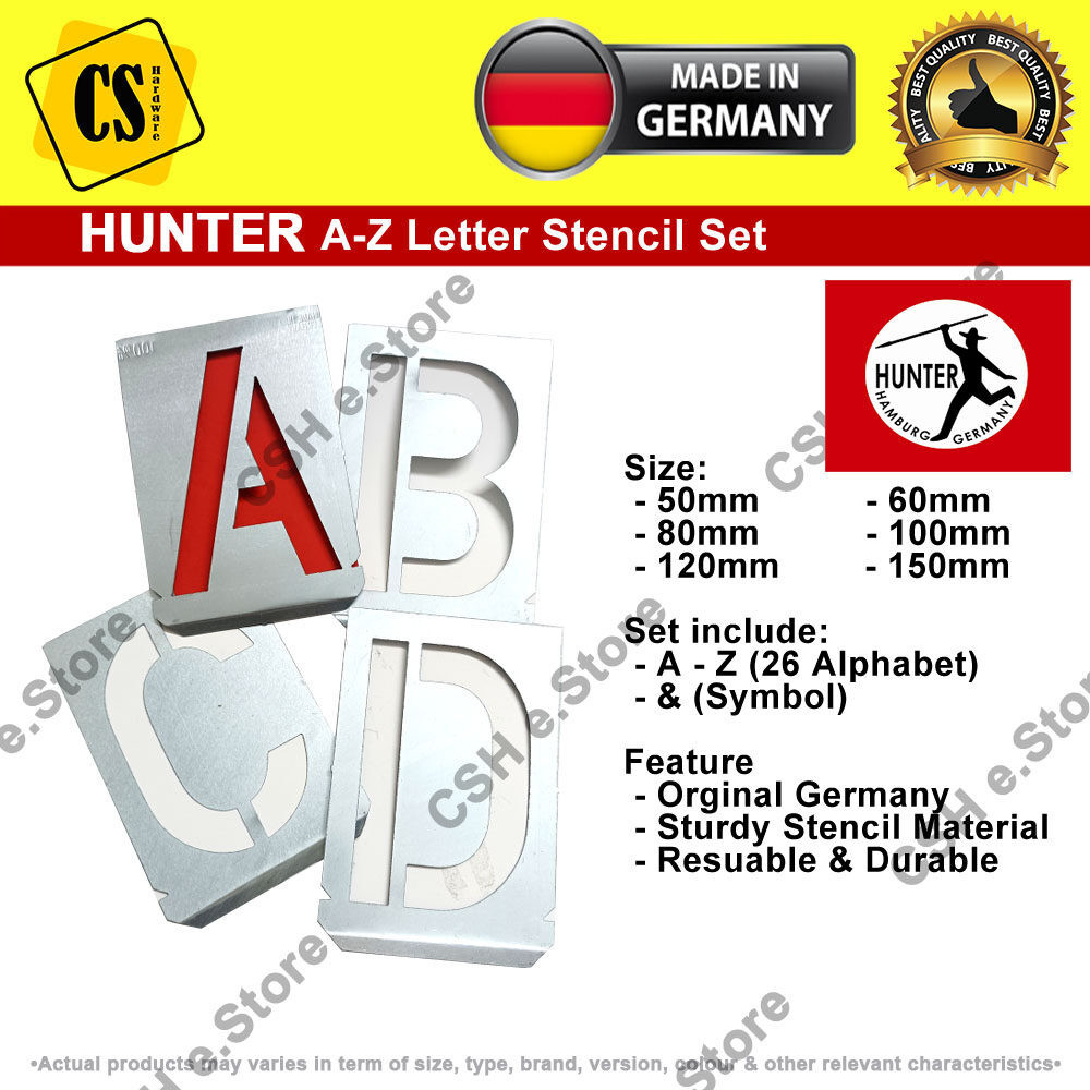 HUNTER alphabet letters stencil A-Z made in GERMANY sturdy long lasting ...