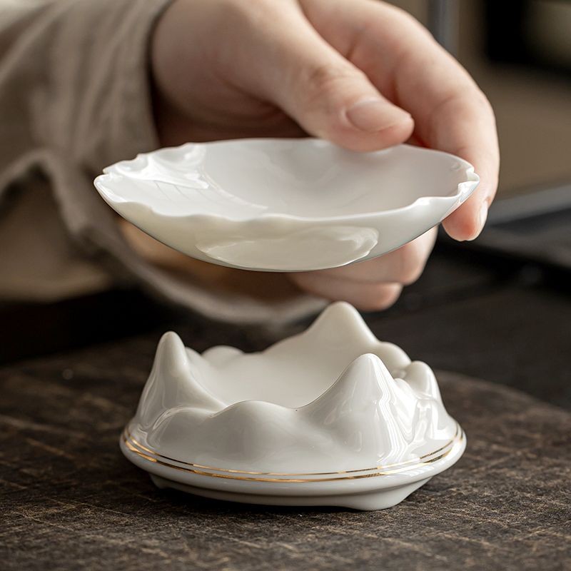 Suet Jade Porcelain Tea Leak Tea Filter Set Tea Filter Household White ...