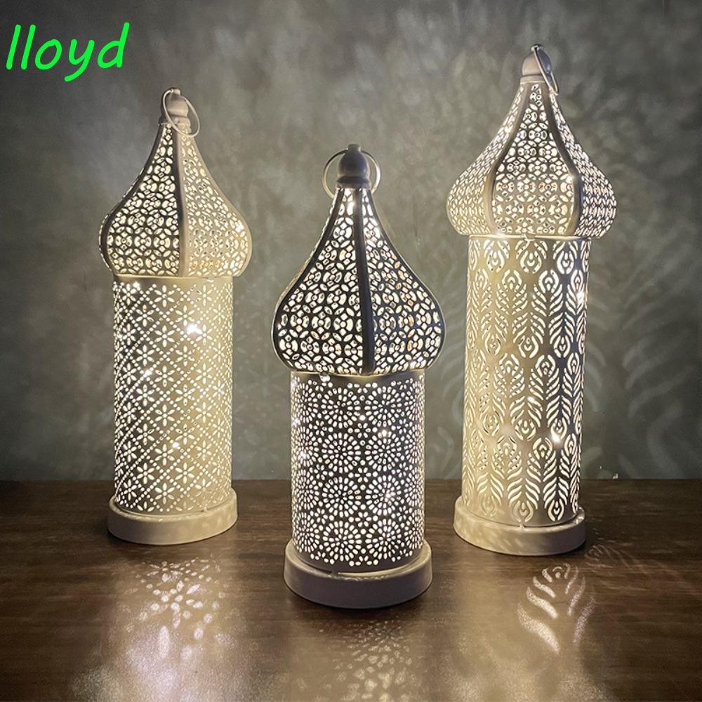Moroccan Style Temple Iron Lantern - 13.4" Copper Hanging Lamp, Battery Operated For Indoor Decor
