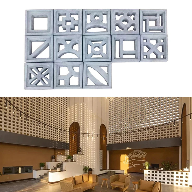 20X20cm Window Pattern Mould Garden Path Wall Brick Mould 3D Carving ...