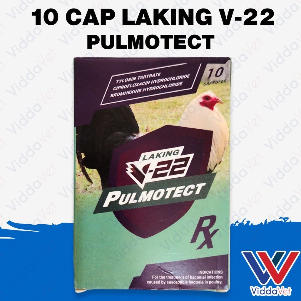 Laking V 22 Pulmotect Gamefowl Formula 10 Capsules for animals | Shopee ...