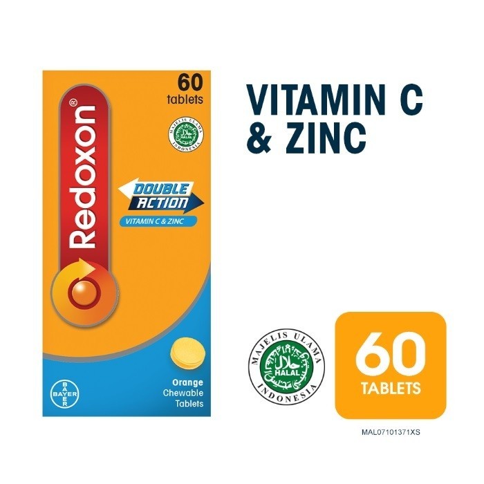 Redoxon Double Action Vitamin C & Zinc Chewable Tablets Orange 60’S Shopee Malaysia