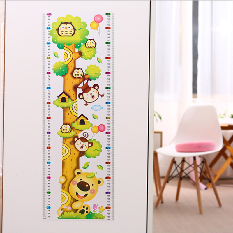 Kids Height Chart Wall Sticker Children Cartoon Giraffe Growth Height ...