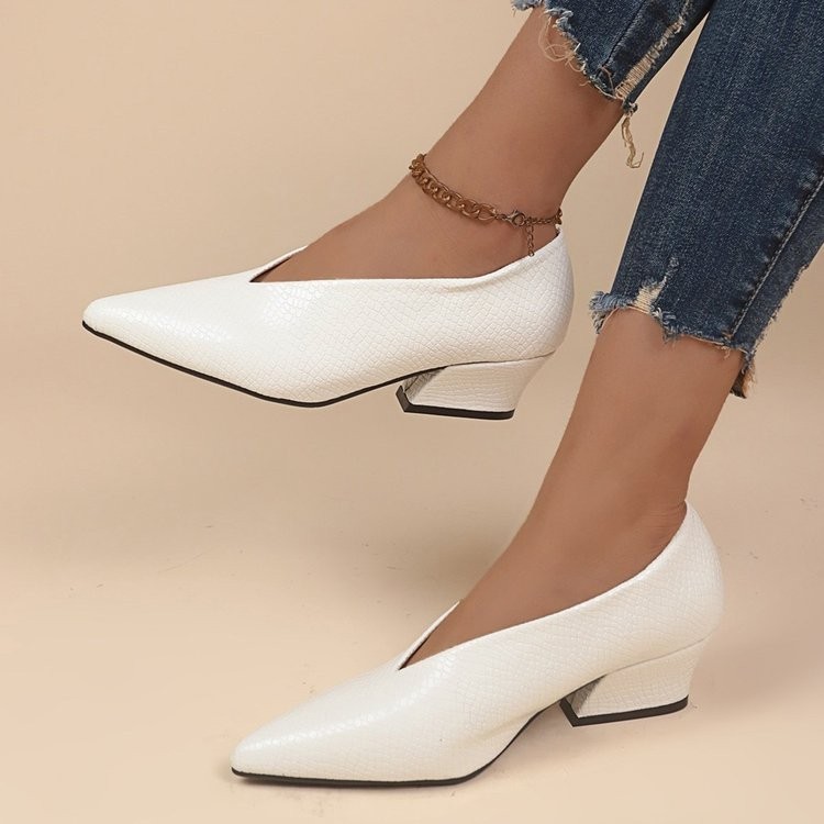 pointed toe thick heels