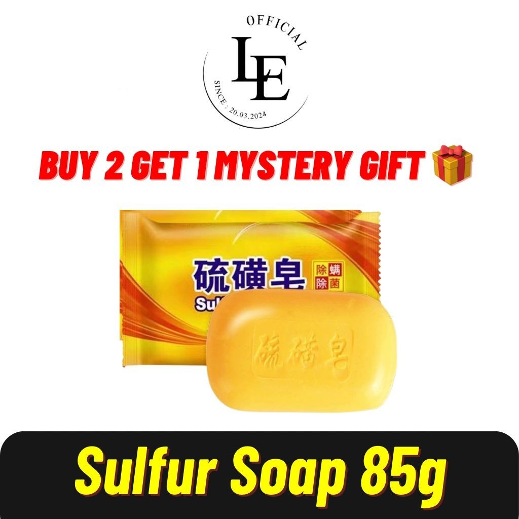 Sulfur Soap 85g & Net for Dermatitis Seborrheic Medication Soap Bar