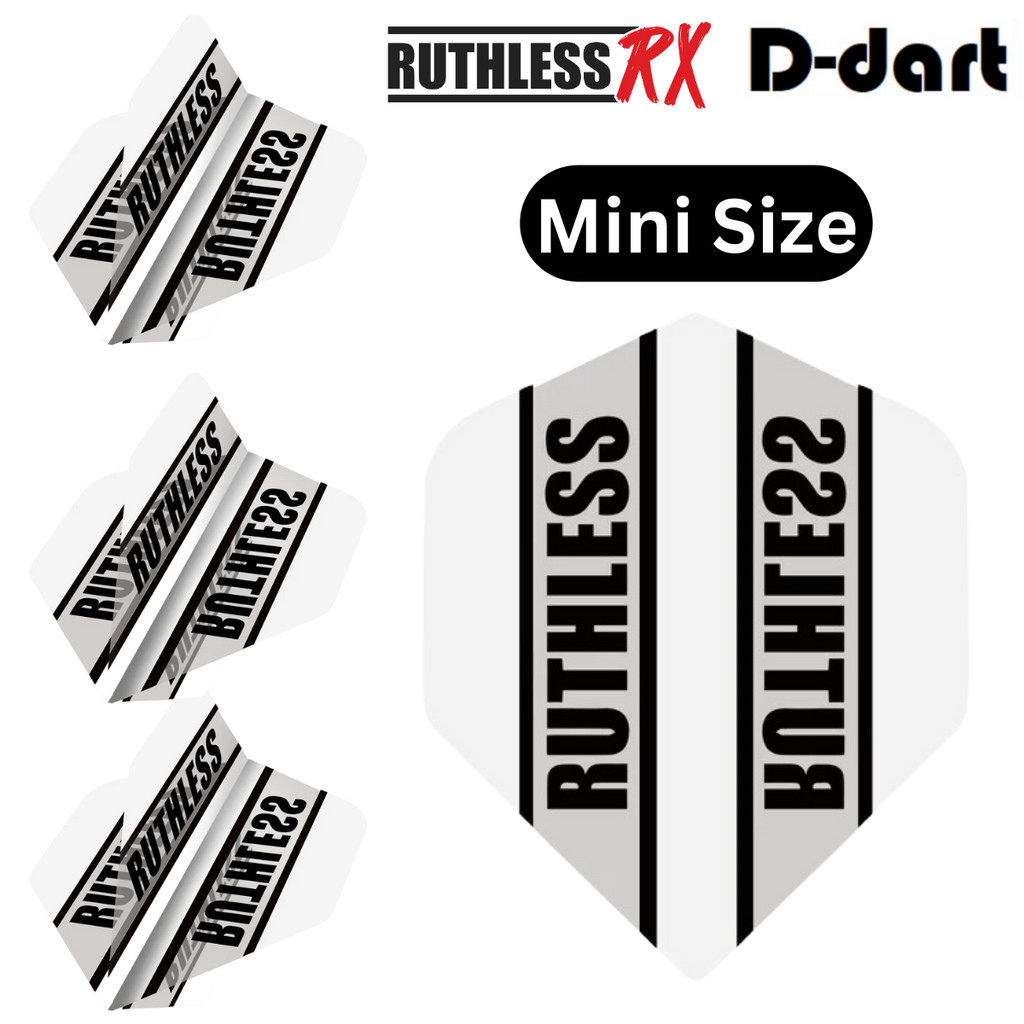 Ruthless Rx Dart Flights - Standard 100 Micron Mini Clear Panel Darts ...