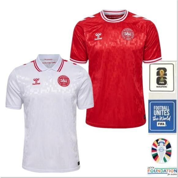 2024-25 Denmark Home Away European Cup Men's Football T-shirt | Shopee ...