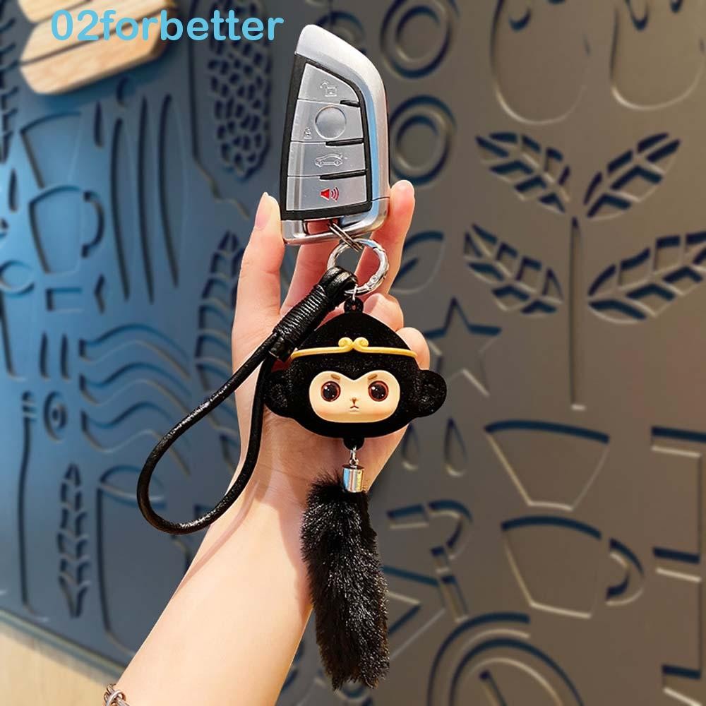 FORBETTER Black Myth Wukong Keychain, 3A Game Monkey King Monkey Fluffy ...