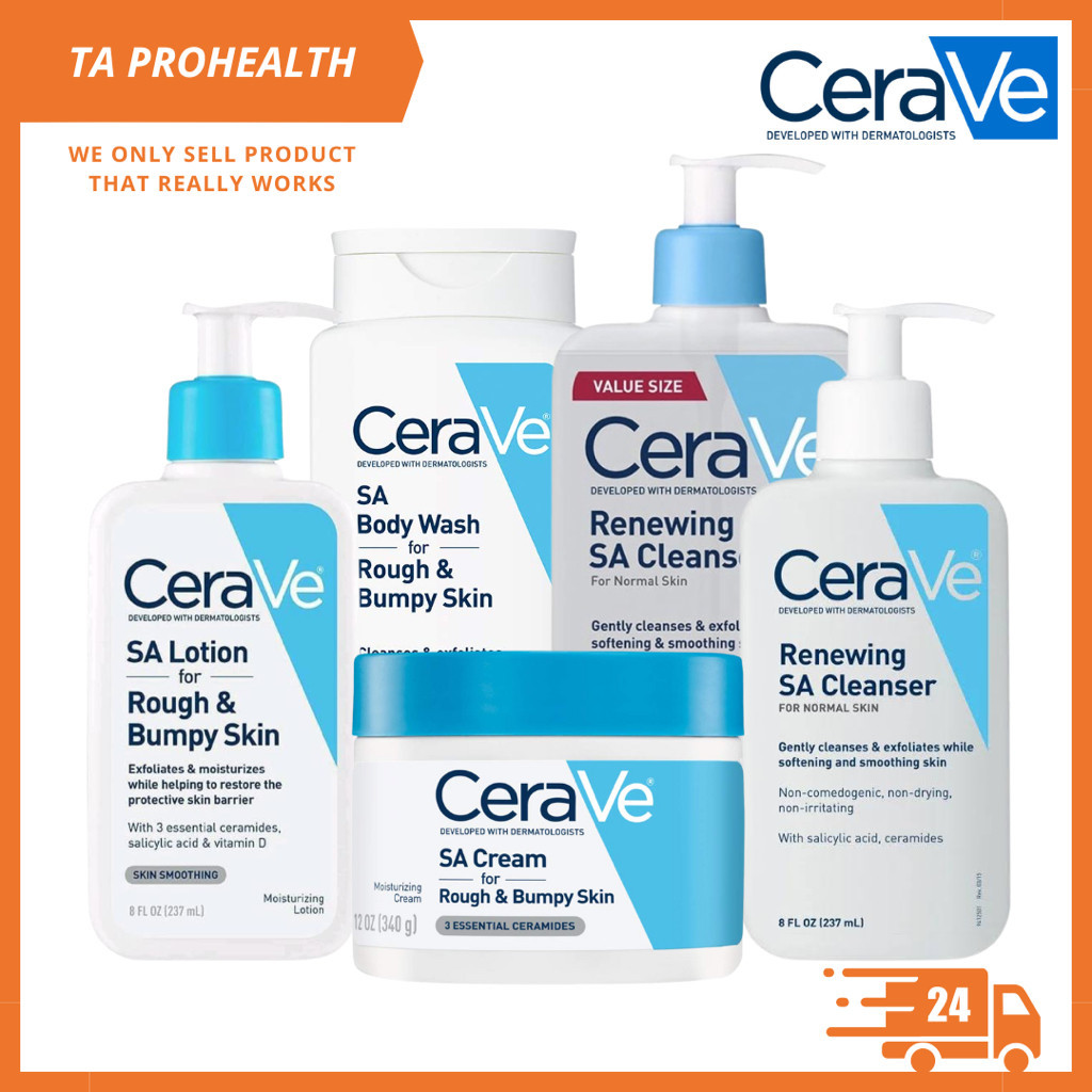 CeraVe Renewing SA Cleanser / SA Lotion / SA Body Wash / SA Cream ...