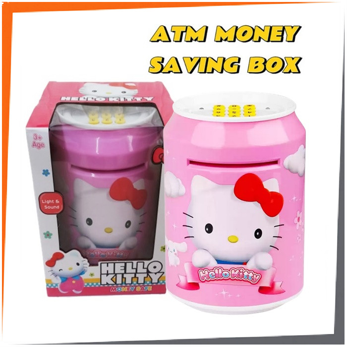 Tabung Duit Hello Kitty Creative Money Bank ATM With Lock Code Cute