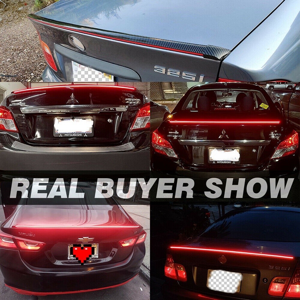 Happy Universal LED Car Wing Tail Brake Light Strip Rear Spoiler Lip ...