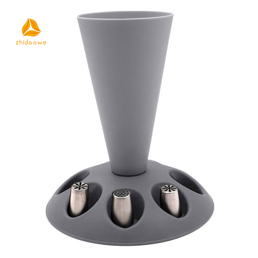 zhidaowe Pastry Bag Holder Pastry Bag and Tip Holder 8 Nozzle Piping