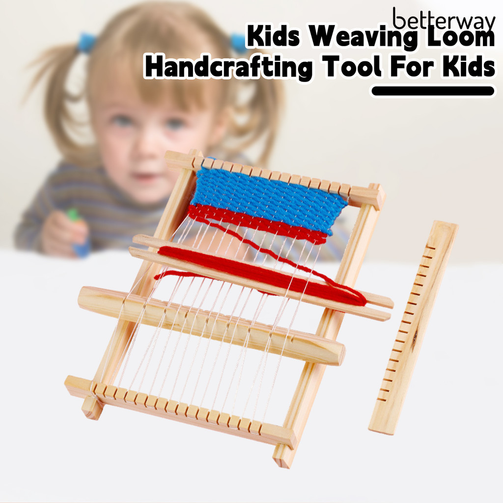 Betterway 1 Set Children Weaving Loom Toy Wooden Weaving Frame Machine