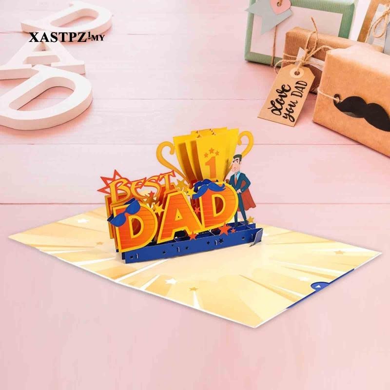 3d Fathers Day Card Best Dad Fathers Day Greeting Card For Dad Men Husband Shopee Malaysia 3390